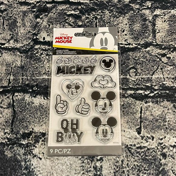 Disney Other - Disney Mickey Mouse 9 clear rubber stamps Minnie Love Sign language